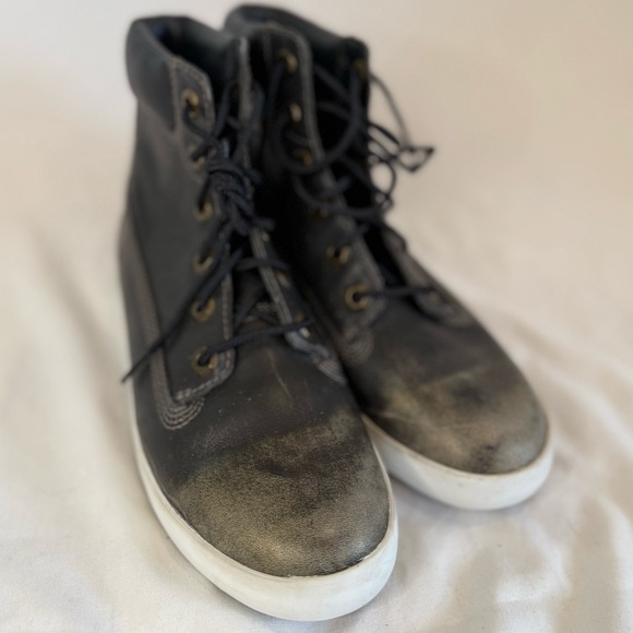 Timberland A135B Glastenbury DISTRESSED Brown/Black Leather Boots SZ 6 NWOB - Picture 2 of 10